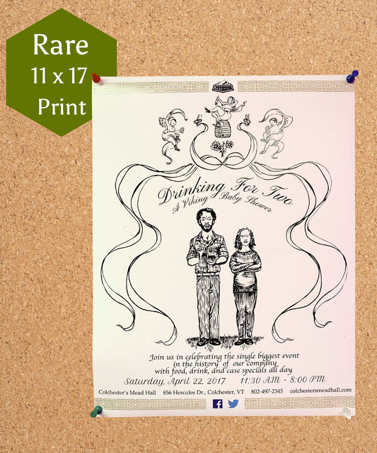 Drinking For Two Poster - Viking Baby Shower, 2017