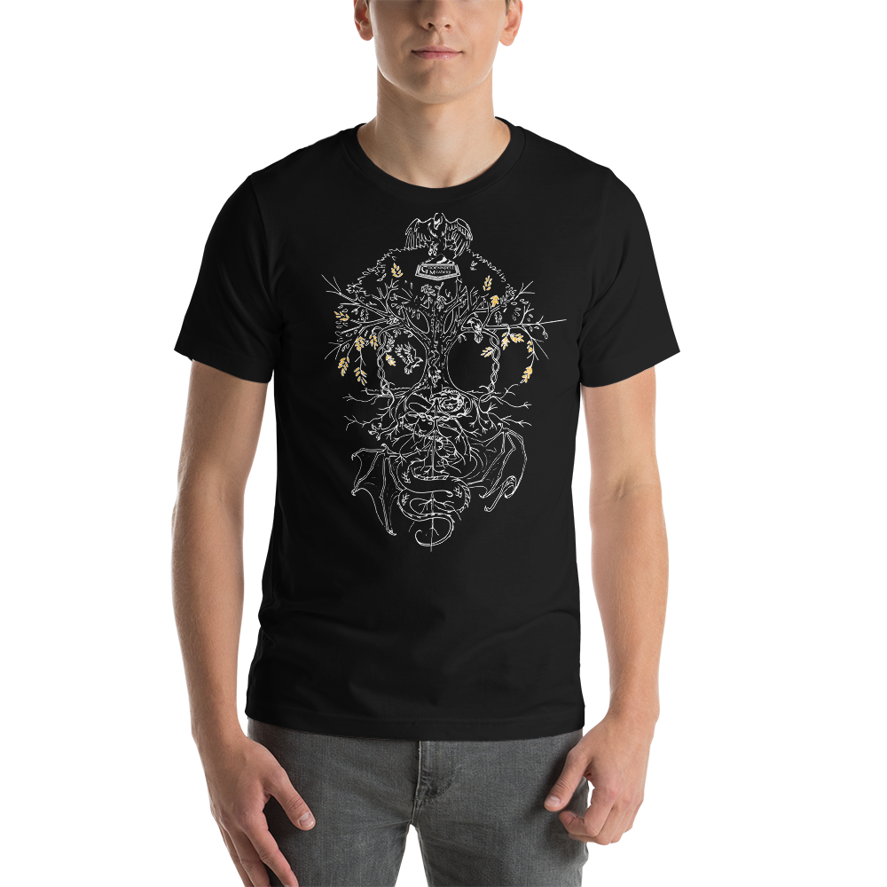 Yggdrasil Gold Details Short-Sleeve Unisex T-Shirt