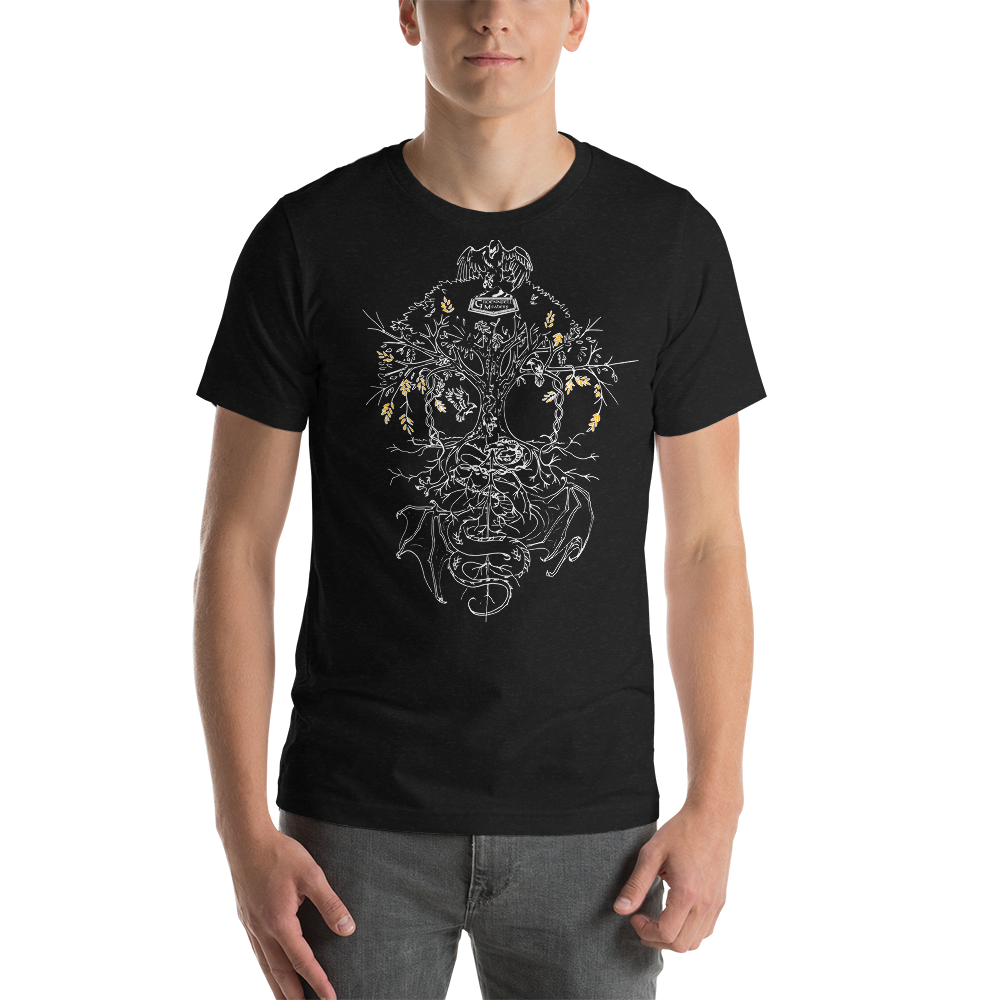 Yggdrasil Gold Details Short-Sleeve Unisex T-Shirt