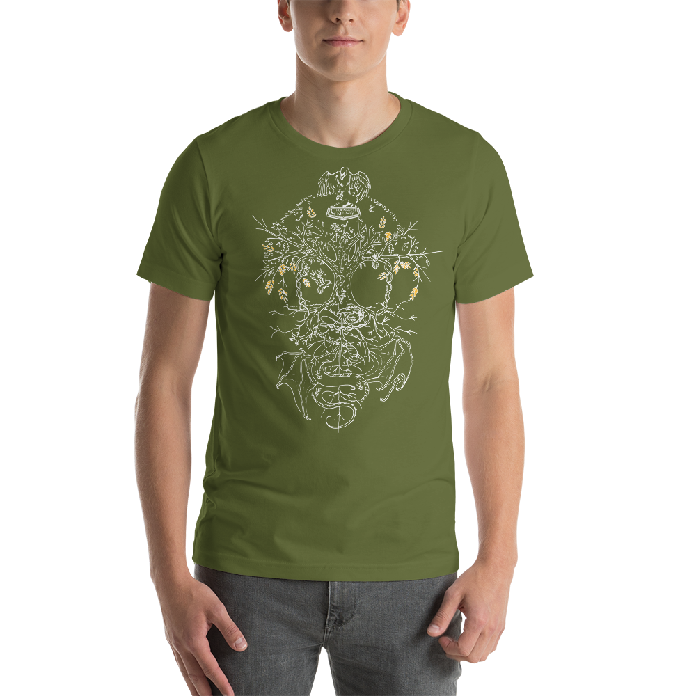 Yggdrasil Gold Details Short-Sleeve Unisex T-Shirt
