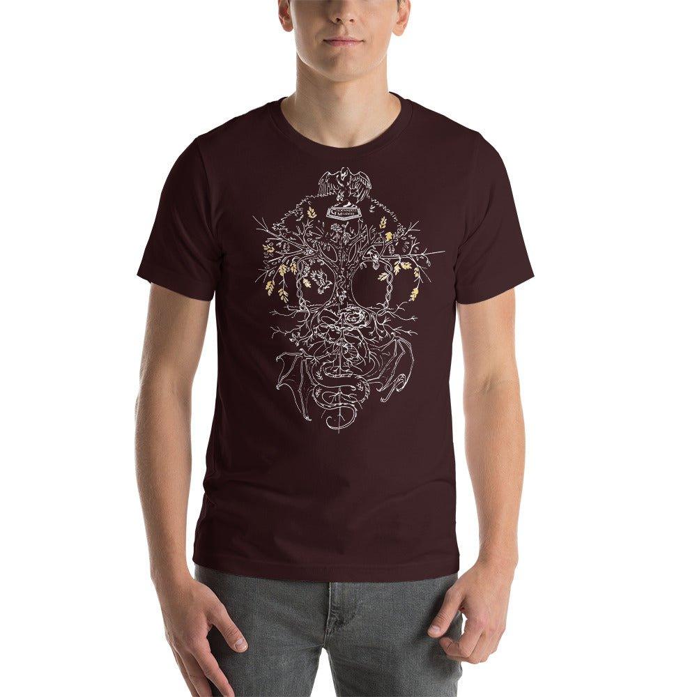 Yggdrasil Gold Details Short-Sleeve Unisex T-Shirt - Groennfell & Havoc Mead Store