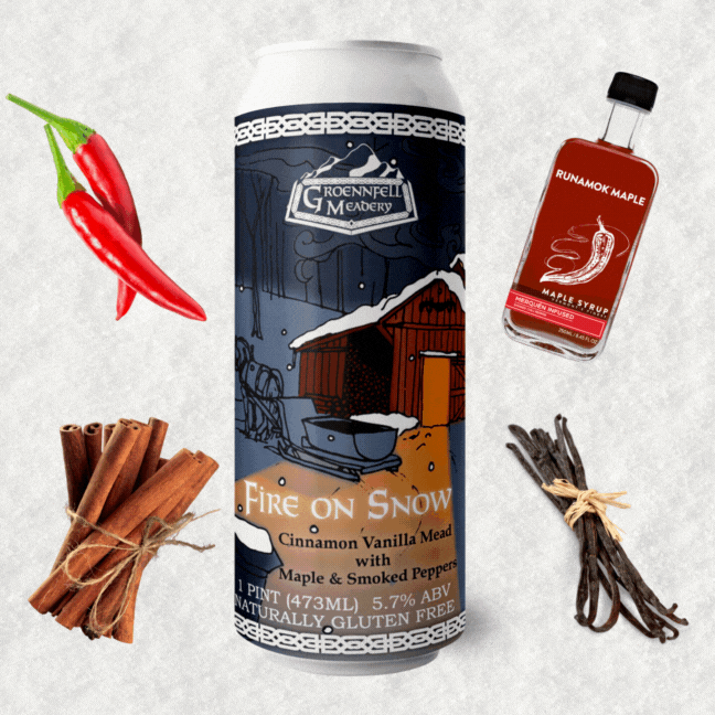 Fire on Snow Cinnamon & Vanilla Mead with Maple & Smoked Peppers | Groennfell Meadery