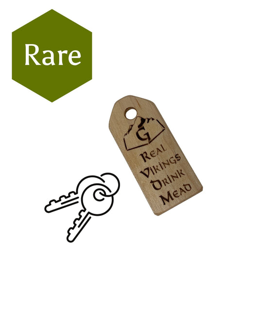 Real Vikings Drink Mead wooden keychain fob